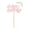 Decoración de Pastel Arcoíris Enchufe Niños Bebé Estrellas Nube Globos Feliz Cumpleaños Accesorios para Hornear Horneado