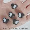 Cuentas redondas de acrílico con doble agujero recto, color blanco y negro, para bricolaje, collar, cadena para teléfono móvil, cuentas sueltas, accesorios de joyería