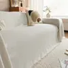 Hilo de Algodón Color Tejido Patrón de Diamante Manta Multifuncional Borla Cubierta de Sofá Tela Sala de Estar a Prueba de Polvo Toalla de Sofá Dropshipping