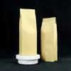 Saco de embalagem de café tipo sanfona com filme composto espesso e válvula de ar, saco selado nas laterais com dobra central à prova de umidade para grãos de café, em estoque