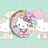 Insignia Sanrio Hello Kitty Insignia de Lata de Merchandising de Dibujos Animados Anime Insignia Colgante para Decoración de Mochila