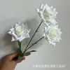 Flores Artificiais Rosa de 3 Cabeças Decoração de Casamento Hotel Material de Flor Fabricante Atacado Adereços Florais Flores Artificiais