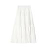 Saia de Bolo de Renda com Costura de Chiffon Preto Vestido Longo Plissado Grande com Cintura Alta para Primavera e Verão Novo Feminino