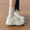 Zapatillas de malla transpirable estilo papá para mujer, nueva colección primavera/otoño 2026, suela gruesa, que aumentan la altura y visualmente estilizan, zapatillas casuales de entrenamiento estilo alemán