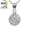 Pingente Bola de Diamante Shambala Estilo Coreano Moda Europeia e Americana Joia Colar com Pingente Totalmente em Diamante