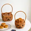 Cesta de mão tecida em plástico imitação de rattan, cesta de armazenamento de lanches para mesa, cesta de frutas, cesta de armazenamento, cesta para acessório de foto de coelho