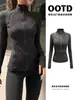 Ropa de Yoga Adelgazante y Favorecedora para Mujer 2026 Nuevo Estilo Top Deportivo Cintura Ceñida Ajustado Cuello Alto Cardigan Adelgazante Chaqueta Casual