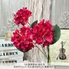 Hortênsia Artificial de 3 Cabeças tipo Doce, Flores Artificiais para Buquês de Casamento, Arte Floral Feita à Mão para Decoração de Salão de Casamento, Parede de Flores e Arranjos de Chão DIY