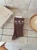 Calcetines de otoño e invierno para mujer, de longitud media hasta la pantorrilla, con un patrón Fair Isle, un estilo coreano sencillo y un diseño trenzado, hechos de algodón puro