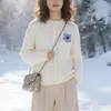 Nuevo suéter de punto trenzado transfronterizo, simple, floral tridimensional, versátil para invierno, adelgazante, para mujer, corte holgado