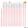 Conjunto de pincéis para nail art em estoque transfronteiriço, direto da fábrica, pincéis para nail art, ferramentas de nail art de silicone com cabeça redonda para manicures em gel
