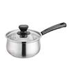 Olla para Sopa de Acero Inoxidable 304 Fondo Compuesto Engrosado Universal para Estufa de Inducción Mango Único Pequeña Olla para Leche para Regalos