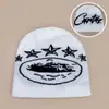 Chapéu de Tricô Jacquard Estrela de Cruzeiro Americano Outono e Inverno para Homens e Mulheres, Quente Reversível Hip-Hop Chapéu para Frio Chapéu Pulôver Atacado
