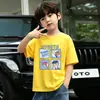 Roupas Infantis Estilo Verão Meninos Tops de Verão de Secagem Rápida Camisetas de Manga Curta 100% Algodão para Meninos Verão 2026 Novo Estilo Camisetas da Moda para Crianças Pequenas e Médias