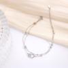 Pulseira Anel Duplo Möbius em Prata de Lei S925 para Mulheres, Nicho Fashion, Versátil, Luxo Acessível, Joia de Mão de Alta Qualidade Transfronteiriça para Mulheres