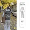 Conjunto de Chaleco Fair Isle para Mujer Sudadera Chaqueta de Otoño Estilo Coreano de Gama Alta ootd Conjunto Completo para el Día Nacional
