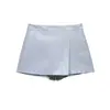 ZR Comércio Exterior Atacado Transfronteiriço 2026 Novo Estilo Europeu e Americano Moda Feminina Única Calças-Saia de Couro Sintético de Botão Duplo