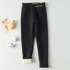 Pantalones de niña otoño e invierno pantalones de niño grande leggings para niños gruesos con forro polar ropa exterior algodón puro bebé pantalones casuales cálidos