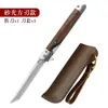 Navaja Plegable de Exterior 519 Navaja Portátil con Funda de Cuero Navaja de Camping Alta Dureza Navaja Afilada