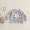 Camiseta bordada para niños, nuevo estilo primavera/otoño, top de manga larga a la moda, camiseta interior estilo coreano para niños, atuendo de primavera para niñas pequeñas