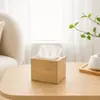 Caixa de lenços de papel de mesa comercial para hotel, design moderno e minimalista, estética de alta qualidade, dispensador de lenços de bambu para quartos de hóspedes, salas de estar, restaurantes e hotéis