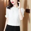 Camisa de Encaje Bordado Nueva de Verano, Camisa Base Europea de Moda, Top Versátil para Mujer