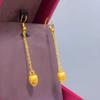 Aretes de Semilla de Loto Calada de Oro Aluvial Oro Simulado Lujo Accesible para Mujer Moda Elegantes Aretes de Loto Latón Recubierto Eléctricamente Aretes al por Mayor