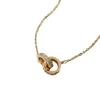 Nuevo Anillo de Diamantes Collar Entrelazado Doble Anillo Collar Oro Rosa Collar para Mujer Celebridad de Internet Diseño Nicho Sentido de la Moda