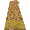 Tecido Bordado em Tule Suíço Floral Renda com Cordão Renda Africana Similar a Tecido para Vestido de Casamento e Vestido de Festa