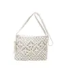 Bolsa de palha trançada em estilo boho, moderna e popular, uma bolsa quadrada pequena, bolsa de ombro fashion, bolsa transversal, perfeita para férias na praia