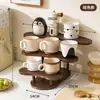 Estante de Almacenamiento de Múltiples Niveles para Escritorio, Pequeño Estante para Tazas de Té, Juego de Té, Estante para Colocar Té, Exhibidor de Niveles para Escritorio de Oficina