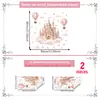 Pegatinas de Pared de Castillo con Tema de Globo Aerostático Animales para Dormitorio Sala de Estar Pared de Fondo Decoración de Habitación del Hogar Pegatinas de Pared Autoadhesivas