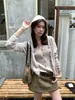 Cardigã de Tricô com Capuz e Colete Duas Peças Estilo Coreano Casual Jovem Feminino Chá Verde Limão Outono
