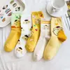 Calcetines Coreanos Estilo Transfronterizo, Colección de Calcetines de Algodón Peinado de Caña Media, Calcetines de Dibujos Animados Japoneses, Calcetines para Mujer 200N, Venta al por Mayor de Calcetines de Algodón