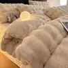 Juego de Ropa de Cama de Piel de Conejo Clase A Terciopelo de Leche 2026 Nuevo Otoño/Invierno Doble Cara Más Terciopelo Terciopelo de Coral Sábana Funda de Edredón 4