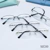 Tienda de gafas de venta rápida marco de gafas de aleación de memoria para hombre estilo business cuadrado semi-marco estilo Buda presbicia miopía marco pequeño al por mayor