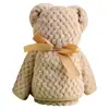 Toalha de presente de mão veludo coral toalha de urso caixa de presente casamento loja de casamento espessa absorvente logotipo impresso