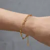 Pulsera de Moda de Acero Inoxidable Estilo Ins Influencer Europeo y Americano Chapada en Oro de 18K, Joyería Fina de Pulsera Número 8 para Mujeres