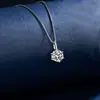Colar Clássico Coração Floco de Neve Seis Garras Moissanita Feminino Prata Esterlina Simples Pingente de Moissanita de Alto Padrão Presente de Aniversário