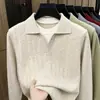 Suéter Jacquard de Mezcla de Lana Estilo Old Money Falso Dos Piezas para Hombre 2026 Otoño/Invierno Nueva Llegada Capa Base Casual Suéter con Cuello para Hombre