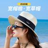 Sombrero de Paja Británico Francés 2025 Sombrero de Verano para Mujer Sombrero de Protección Solar Elegante de Moda Sombrero Plano de Protección Solar