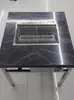 Mesa de Barbacoa Comercial sin Humo, Parrilla de Barbacoa de Autoservicio, Pierna de Cordero a la Parrilla de Carbón, Mesa de Barbacoa Exterior de Acero Inoxidable