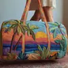 Bolsa de Viagem Acolchoada de Algodão Estampada Moda Série Novo Oceano Transfronteiriça Que Pode Ser Usada como Bolsa de Armazenamento de Mala G384