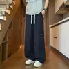 Calças de trabalho masculinas, novos estilos primavera/verão, perna reta, corte solto, tamanhos grandes, perna larga, calças compridas casuais da moda