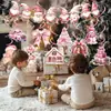 Set de Banderas Navideñas Espirales Banderín Colgante Estilo Americano Europeo Decoración para Fiesta Festiva Atrezzo para Decoración de Ambiente Interior