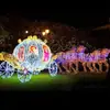 Festival de Iluminación Plaza de Parque Personalizada Decoración Luminosa Forma de Carruaje LED Luz Luz de Exhibición para Centro Comercial Navideño