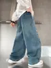 Calça Jeans Infantil de Outono, Calça Reta para Primavera e Outono, Novo Estilo 2026, Calça Cool e Estilosa para Meninos Tamanho Médio e Grande