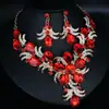 Conjunto de Joyería de Collar Estilo Europeo y Americano, Cristal Exagerado, Ágata, Rubí, Cadena con Colgante de Perla, Vestido de Novia