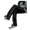 Calça Jeans Masculina Estilo Americano Cor Lama Amarela Slim-fit Ferramenta Micro-lar Marca Tendência High Street Costura Reta Verão Fina