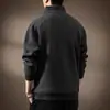Sudadera Americana de Alto Nivel, Suave y Ceroso, Peso Pesado, Media Cremallera con Cuello Alto para Hombre en Otoño, Nueva, Holgada, Talla Grande, Camisa Polo Retro